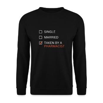 Married to pharmacist - Unisex Sweatshirt - black - Front - Alina (178cm) & Michal (187cm)