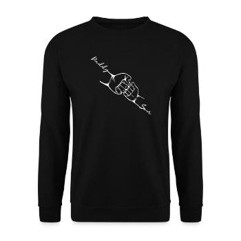 Father Child Matching Punch Fist Bump - Unisex Sweatshirt - black - Front - Alina (178cm) & Michal (187cm)