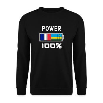 Ruanda und Frankreich Power 100 - Unisex Pullover - Schwarz - Vorne - Alina (178cm) & Michal (187cm)