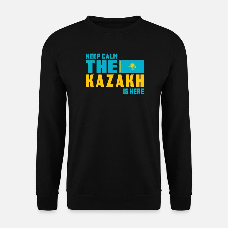 Keep Calm Kasachstan Flaggen Design - Unisex Pullover - Schwarz