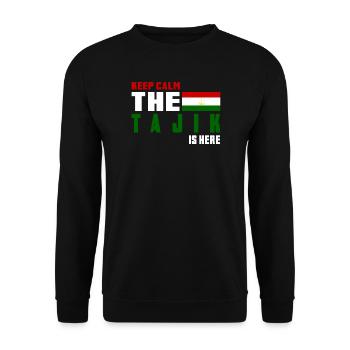 Design du drapeau du Tadjikistan Keep Cal - Sweat-shirt Unisexe - noir - Devant - Alina (178cm) & Michal (187cm)