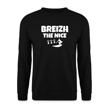 Brittany, Celtic, Breizh, surf, surf fan - Unisex Sweatshirt - black - Front - Alina (178cm) & Michal (187cm)