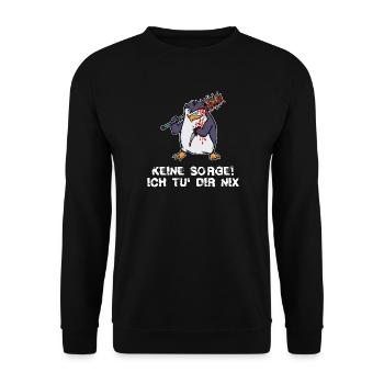 Pingui Vogel Tier Zoo Arktis Statement Seevogel - Unisex Pullover - Schwarz - Vorne - Alina (178cm) & Michal (187cm)