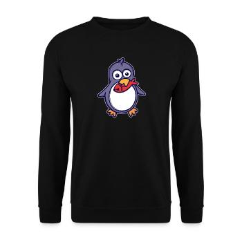 Sweet Animal Oiseau de mer Pingouin Antarctique Oiseau - Sweat-shirt Unisexe - noir - Devant - Alina (178cm) & Michal (187cm)