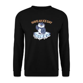 Antarctique Ice Cold Penguin Déclaration Oiseau de mer - Sweat-shirt Unisexe - noir - Devant - Alina (178cm) & Michal (187cm)