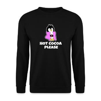 Déclaration du pingouin froid de l’Antarctique Animal du pôle Sud - Sweat-shirt Unisexe - noir - Devant - Alina (178cm) & Michal (187cm)