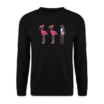 Drôle d’animal Pingouin Oiseau de mer Zoo Oiseau - Sweat-shirt Unisexe - noir - Devant - Alina (178cm) & Michal (187cm)