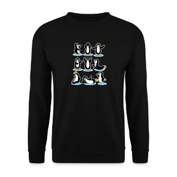 Patinage sur glace cool Antarctique Pingouin Oiseaux glacés - Sweat-shirt Unisexe - noir - Devant - Alina (178cm) & Michal (187cm)