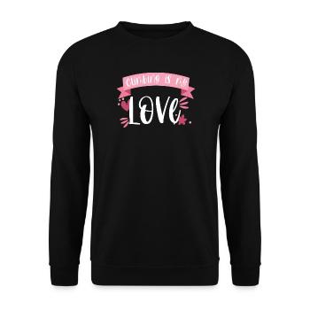Klettern Bergsteigen Berge Liebe Geschenk - Unisex Pullover - Schwarz - Vorne - Alina (178cm) & Michal (187cm)
