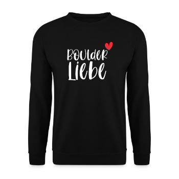 Bouldern Boulder Liebe Klettern Berge Geschenk - Unisex Pullover - Schwarz - Vorne - Alina (178cm) & Michal (187cm)
