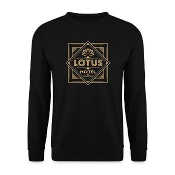 Lotus Hotel & Casino– Percy Jackson inspired desig - Unisex Sweatshirt - black - Front - Alina (178cm) & Michal (187cm)