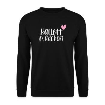 Ballett Mädchen tanzen Ballerina Geschenk - Unisex Pullover - Schwarz - Vorne - Alina (178cm) & Michal (187cm)
