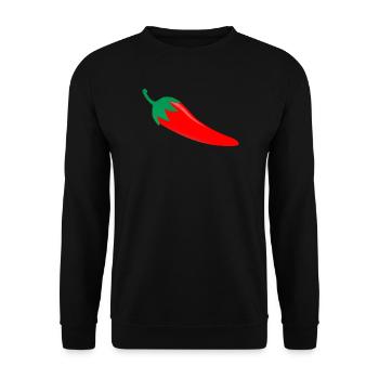 Funny Hot Chilli tshirt - Unisex Sweatshirt - black - Front - Alina (178cm) & Michal (187cm)