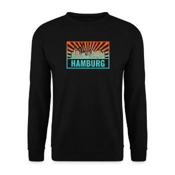 Pente de la silhouette de Hambourg - Sweat-shirt Unisexe - noir - Devant - Alina (178cm) & Michal (187cm)
