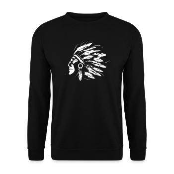 Illustration indienne Symbole Icône graphique en chef - Sweat-shirt Unisexe - noir - Devant - Alina (178cm) & Michal (187cm)