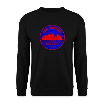 San Antonio Skyline Retro Badge - Unisex Sweatshirt - black - Front - Alina (178cm) & Michal (187cm)