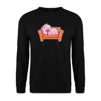 Cochon NIedlich sommeil sommeil - Sweat-shirt Unisexe - noir - Devant - Alina (178cm) & Michal (187cm)
