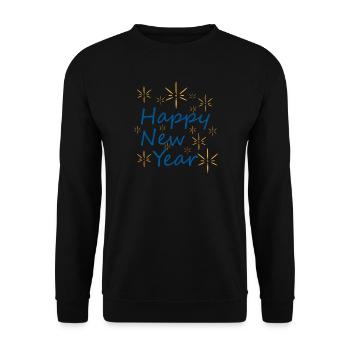 Silvester: Sterne und Glück - Unisex Pullover - Schwarz - Vorne - Alina (178cm) & Michal (187cm)