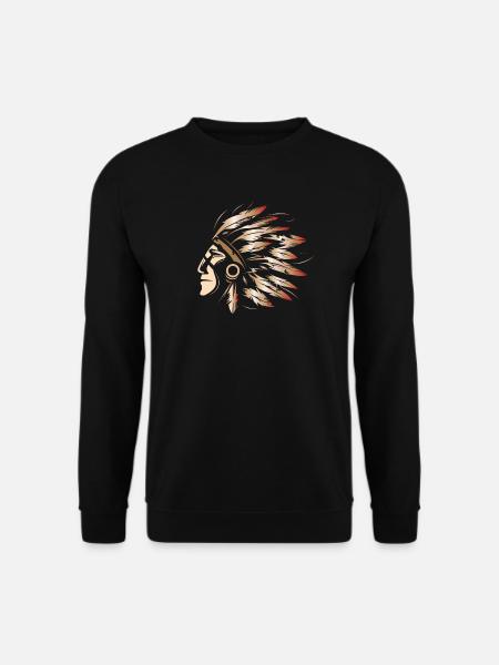 Indianer Symbol Illustration Farben Häuptling icon - Unisex Pullover - Schwarz