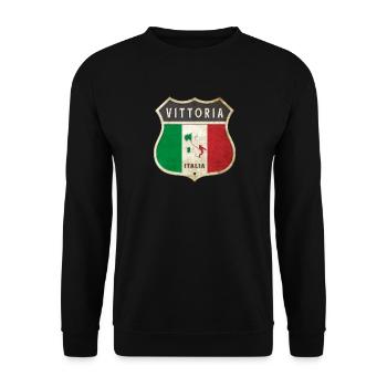 Vittoria Italien Wappen Flaggen Design - Unisex Pullover - Schwarz - Vorne - Alina (178cm) & Michal (187cm)