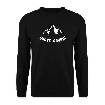 Silhouette Mountains Haute-Savoie - Unisex Pullover - Schwarz - Vorne - Alina (178cm) & Michal (187cm)