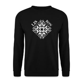lisbonne lisbonne portugal motif carreaux graphique - Sweat-shirt Unisexe - noir - Devant - Alina (178cm) & Michal (187cm)