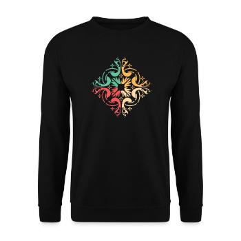 Pattern Lisbon Symbol Illustration Colors Graphic - Unisex Sweatshirt - black - Front - Alina (178cm) & Michal (187cm)