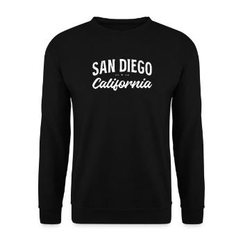 San Diego Vintage Script - Unisex Pullover - Schwarz - Vorne - Alina (178cm) & Michal (187cm)