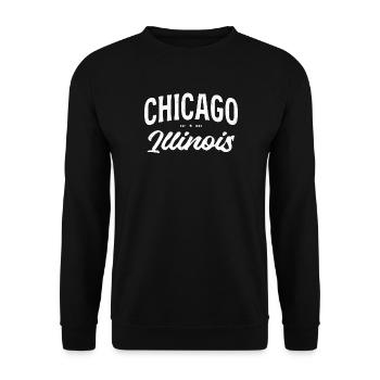 Chicago Lettering Collection - Unisex Sweatshirt - black - Front - Alina (178cm) & Michal (187cm)