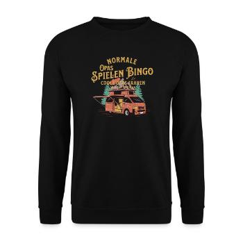 Normale Opas Spielen Bingo - Unisex Pullover - Schwarz - Vorne - Alina (178cm) & Michal (187cm)