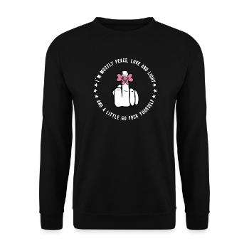 Fuck Peace and Love cool drôle de dicton - Sweat-shirt Unisexe - noir - Devant - Alina (178cm) & Michal (187cm)