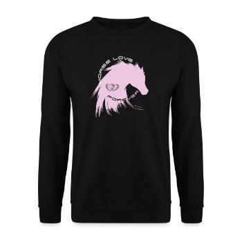 pferd liebe reiten sport horse love pink mähne gir - Unisex Pullover - Schwarz - Vorne - Alina (178cm) & Michal (187cm)