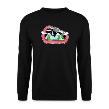 Mountain Mountains Mountain Peaks - Unisex Sweatshirt - black - Front - Alina (178cm) & Michal (187cm)