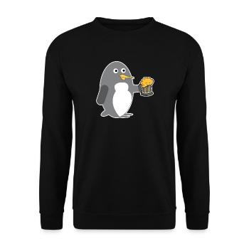 Antarktis Vogel Cool Pinguin Bier Seevogel - Unisex Pullover - Schwarz - Vorne - Alina (178cm) & Michal (187cm)