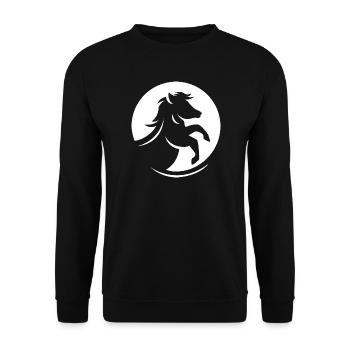 Horse Logo icon Symbol Illustration Graphic Gallop - Unisex Sweatshirt - black - Front - Alina (178cm) & Michal (187cm)