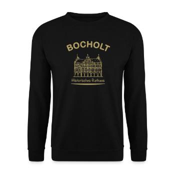 Bocholt Historisches Rathaus - Unisex Pullover - Schwarz - Vorne - Alina (178cm) & Michal (187cm)