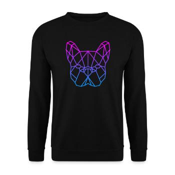Bouledogue Français Logo polygonal grand - Sweat-shirt Unisexe - noir - Devant - Alina (178cm) & Michal (187cm)