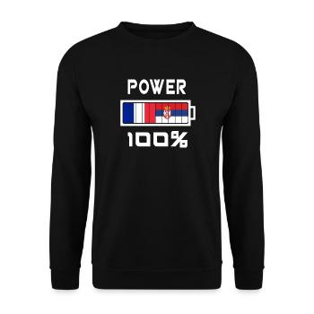 Serbia and France Power 100% - Unisex Sweatshirt - black - Front - Alina (178cm) & Michal (187cm)