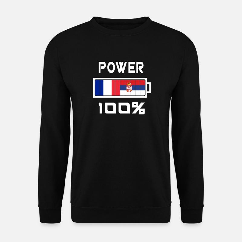 Serbien und Frankreich Power 100% - Unisex Pullover - Schwarz