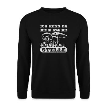 Pilze in der Natur  - Unisex Pullover - Schwarz - Vorne - Alina (178cm) & Michal (187cm)