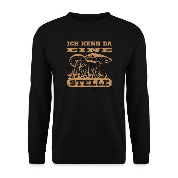 Pilz Motiv - Unisex Pullover - Schwarz - Vorne - Alina (178cm) & Michal (187cm)