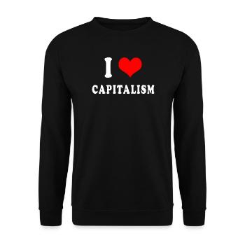 J'adore le capitalisme - Sweat-shirt Unisexe - noir - Devant - Alina (178cm) & Michal (187cm)