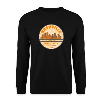 Nashville USA - Unisex Sweatshirt - black - Front - Alina (178cm) & Michal (187cm)