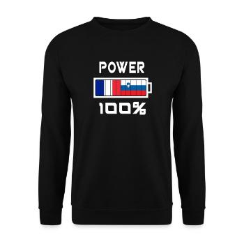Slovenia and France Power 100% - Unisex Sweatshirt - black - Front - Alina (178cm) & Michal (187cm)