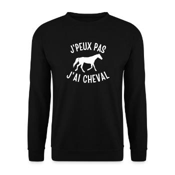 cheval, sport équestre, cavalier, fan de cheval - Sweat-shirt Unisexe - noir - Devant - Alina (178cm) & Michal (187cm)
