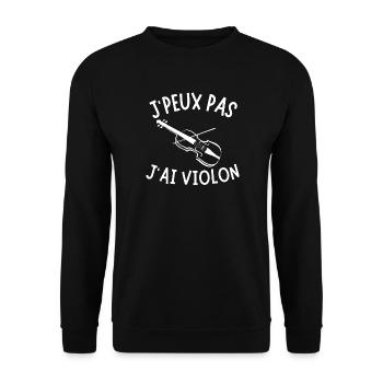 violon, violoncelle, jouer du violon - Sweat-shirt Unisexe - noir - Devant - Alina (178cm) & Michal (187cm)