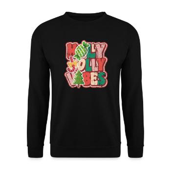Jolly Holiday Bubbles Christmas - Unisex Sweatshirt - black - Front - Alina (178cm) & Michal (187cm)