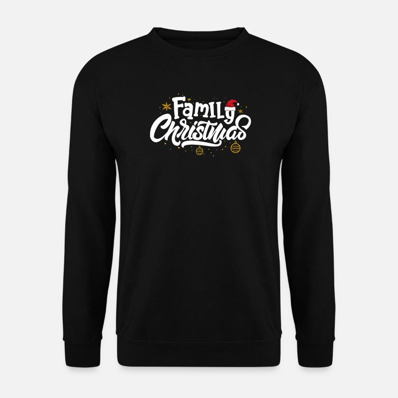 Weihnachtsstimmung mit der Familie - Unisex Pullover - Schwarz