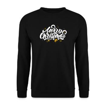 Merry Christmas Script & Ornaments - Unisex Sweatshirt - black - Front - Alina (178cm) & Michal (187cm)