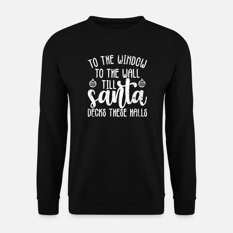 Santa Decks the Halls Handlettered - Unisex Sweatshirt - black